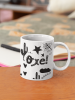 Canecas personalizadas com artes do Kit Festa Junina da Pandoca.