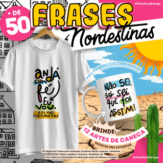 Kit digital com mais de 50 frases e gírias nordestinas em PNG para personalização