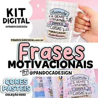 Kit Digital FRASES Motivacionais Cores Pastéis - Imagem 1