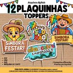 Artes digitais para plaquinhas divertidas de Festa Junina