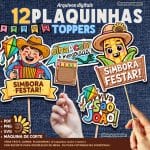 Artes digitais para plaquinhas divertidas de Festa Junina