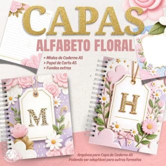 Pack Capas Alfabeto Floral e miolos (Encadernação) - Imagem 1