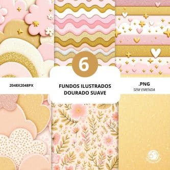 Artes Digitais 6 Fundos Dourados - Imagem 1