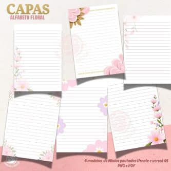 Pack Capas Alfabeto Floral e miolos (Encadernação) - Imagem 3