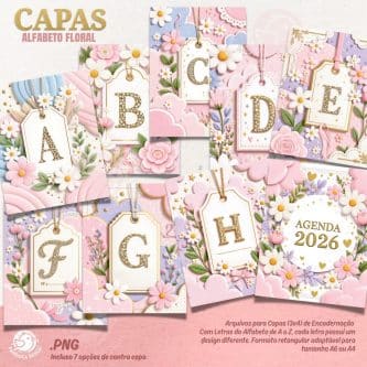 Pack Capas Alfabeto Floral e miolos (Encadernação) - Imagem 2