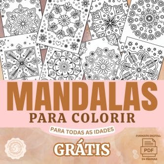(GRATUITO) 24 MANDALAS PARA COLORIR - PDF - Imagem 1