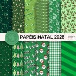 Papéis Digitais Estampados Natal 2025 - Imagem 2
